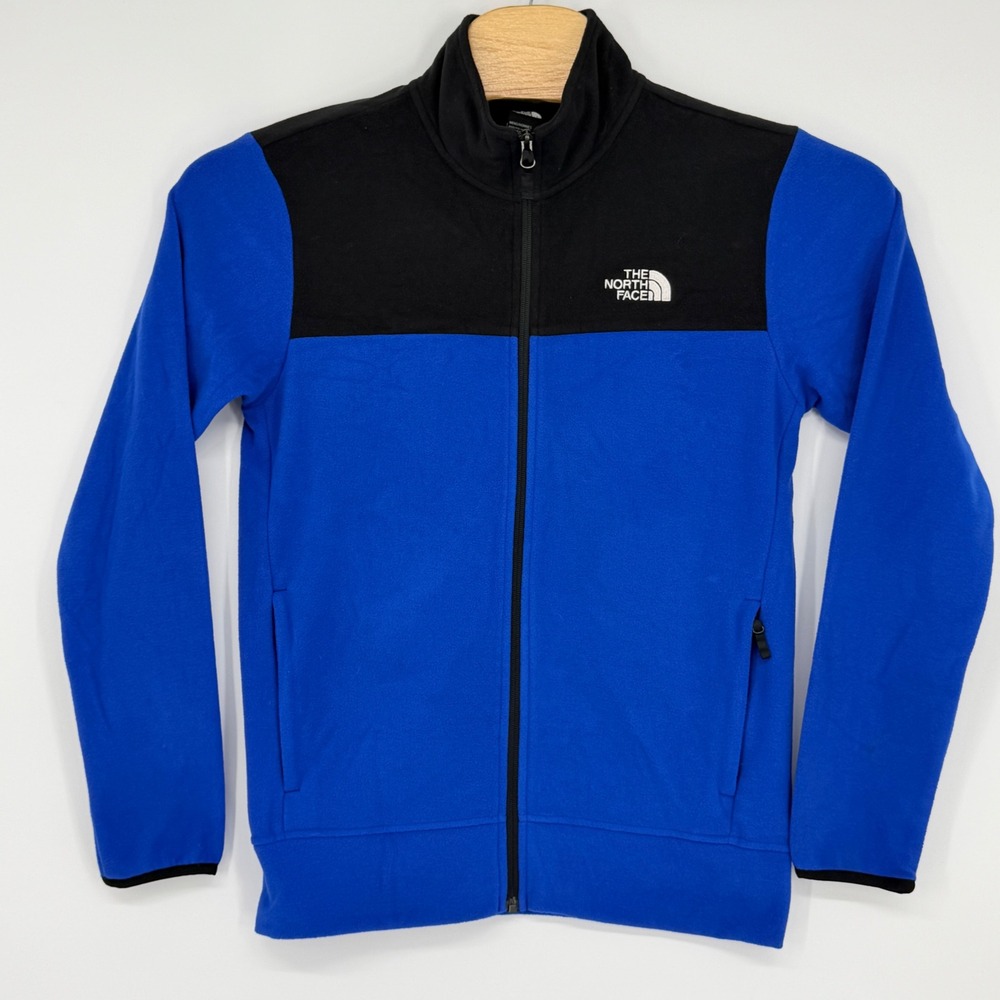 The North Face Full Zip Fleece Jacket Small Blue Black Colorblock Lightweight